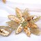 1 Piece 5.75 Inch Antique Gold Sequin Beaded Flower Iron On Applique Patch for Costumes
